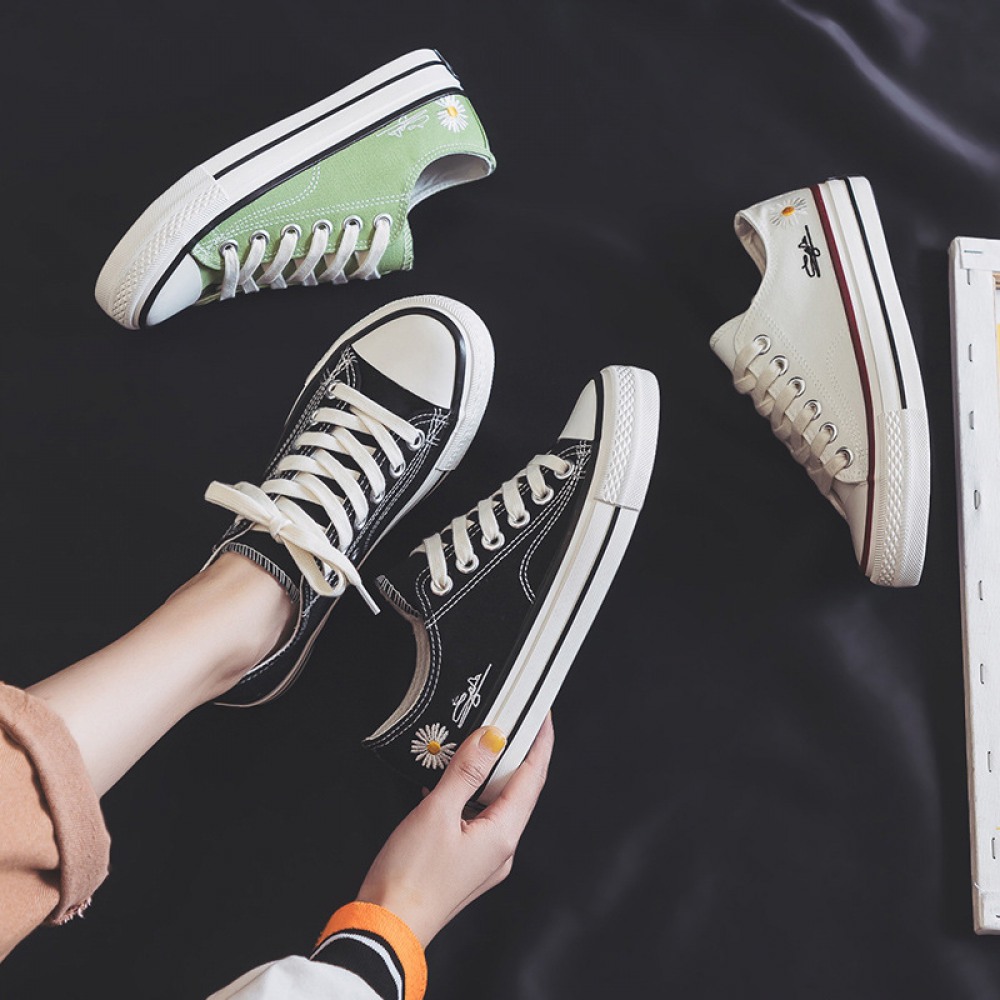 Spring New Women's Low-Top Canvas Shoes Running Flat Casual Shoes